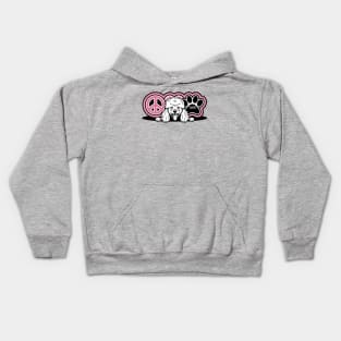 Poodle Dog Breed Peace Love Paw ( Puppies Rule! ) Kids Hoodie